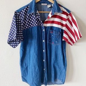 Vintage Fourth of July Denim Bottom Down Top